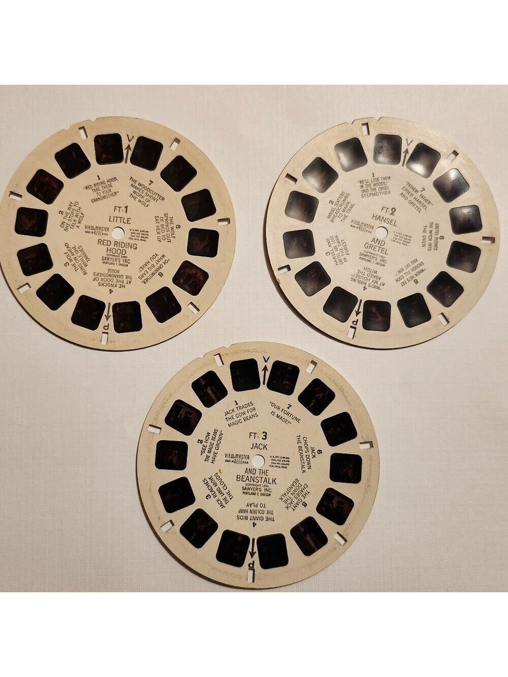 VINTAGE View Master Fairy Tales Reels x 3 Little Red Riding Hood Jack Hansel